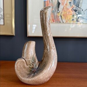 Keystone Ceramics Hand-Painted Double Bud Vase: Abstract Art